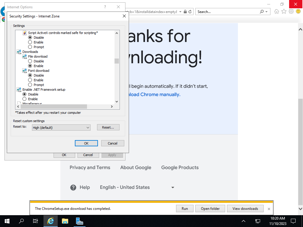 Enable File Downloads in Internet Explorer