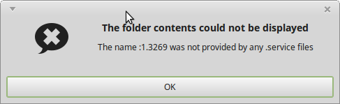 The folder contents could not be displayed 1.3269 was not provided by any .service file