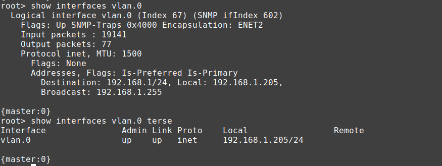assign ip address to juniper interface